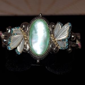 Barbara Bixby Sterling & 18K Multi-Gemstone Butterfly Cuff